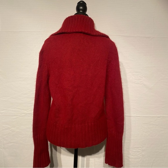 Roots red angora wool zip cardigan - Picture 3 of 5